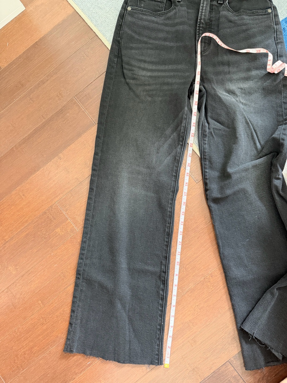 LOFT Rivete Fresh Cut High Rise Wide Leg Jeans in Noir Wash - Picture 9 of 10